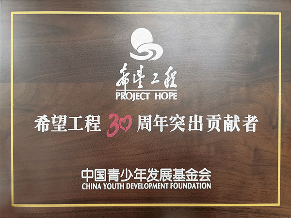 2020希望工程30年荣誉奖牌